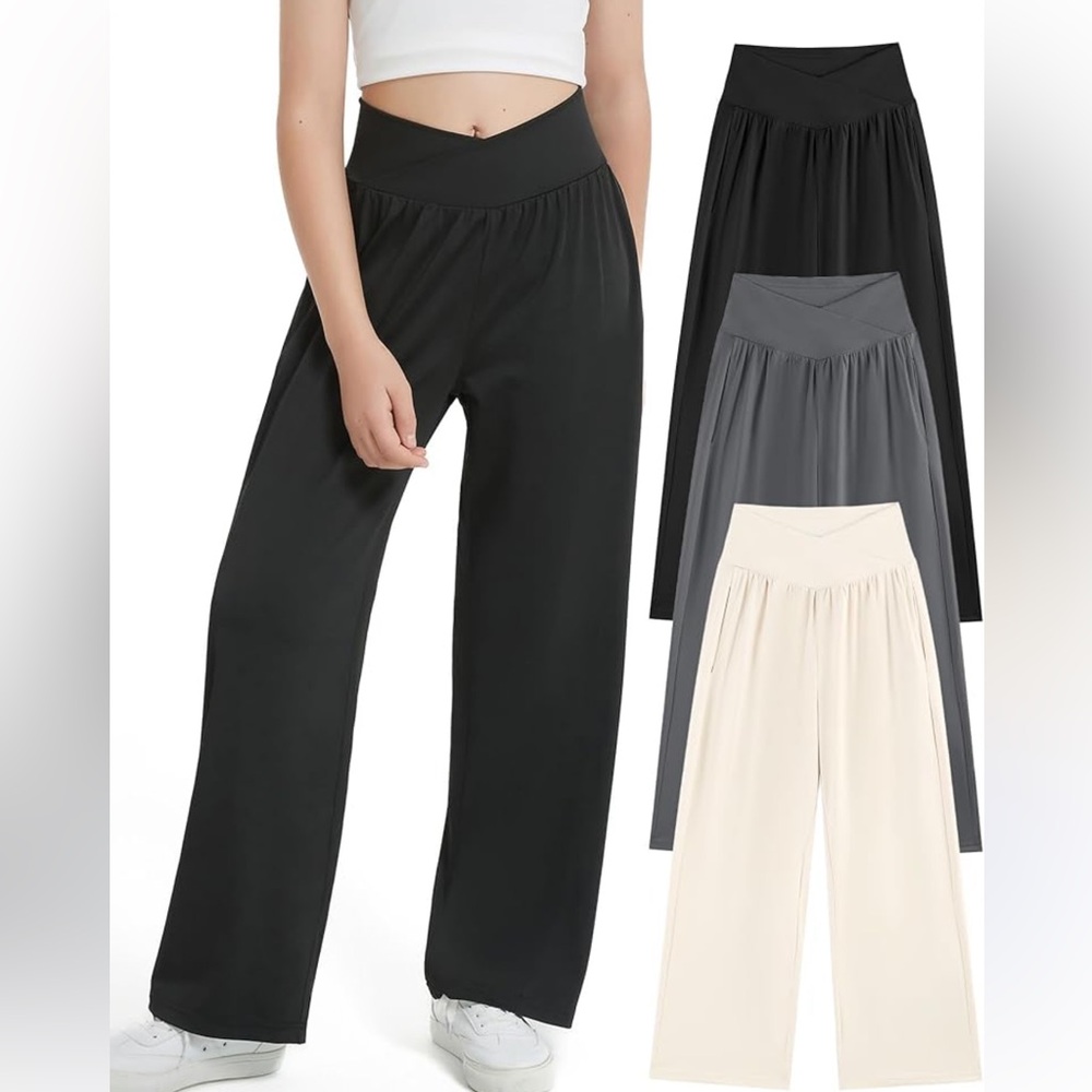 Wide-Leg Gray High rise pants 12Y